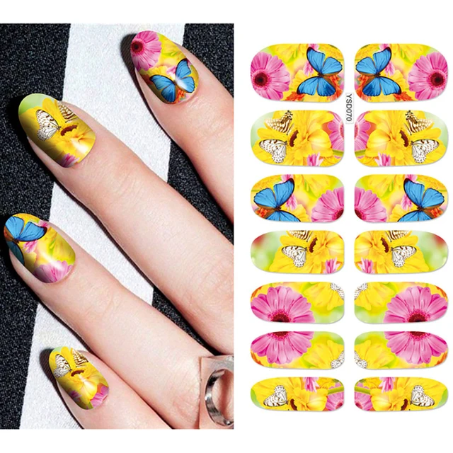 Nail Stickers For Nails Sliders 3D Color Water Transfer Nail Sticker Creativity Decoration Art Necklace Pattern Dreamcatcher YSD070