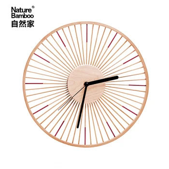 

Wooden Pastoral Wall Clock Japanese Wood Simple Silent Wall Clock Creative Electronic Horloge Murale Bois Watch for Room AA50WC
