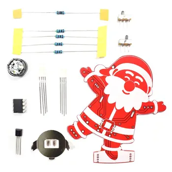 

Diy Santa Claus Christmas Tree Decoration Pendant Music Kit 7 Led Lights Switch Automatically Power On