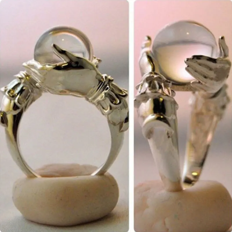 Trendy Retro Transfer Luck Beads Crystal Ball Finger Ring