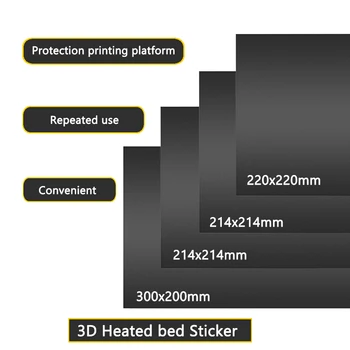 

214*214mm 3D Printer Heat Hot Bed Sticker Coordinate Printed Hot Bed Surface Sticker Black for 3D Printer Platform Film