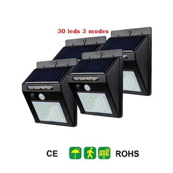 

2/4PCS 30 LED Solar Light Lamp Outdoor PIR Motion Sensor Solar Power Panel Garden Light Night Security Street Yard Path Wall Lam