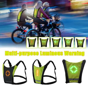 

Cycling Vest New 2020 LED Wireless bike bag Safety LED Turn Signal Light Bicycle Reflective Warning Quick Dry Vests with remo
