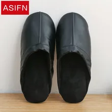 ASIFN/мужские тапочки; женские кожаные тапочки с матовой подошвой; сезон осень-зима; женские домашние тапочки для пар; Baotou; мужские вьетнамки из хлопка