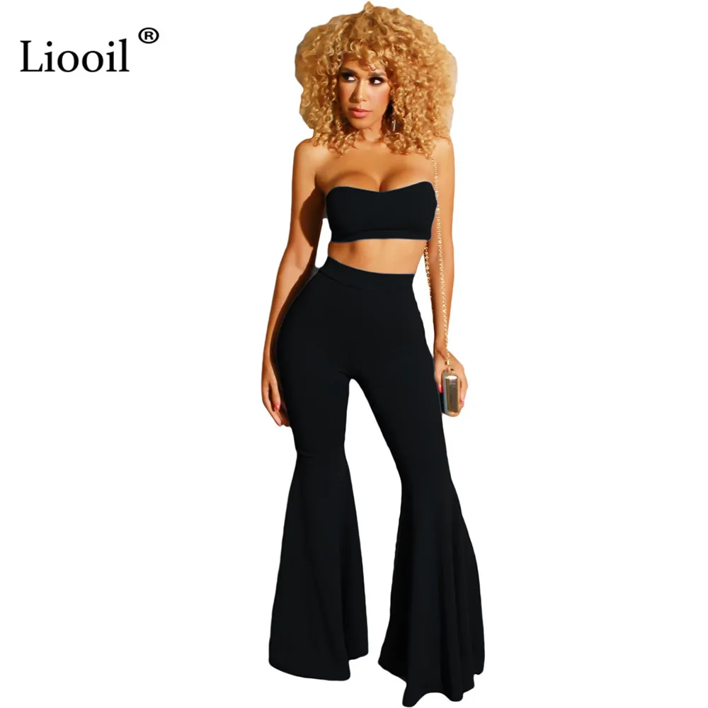 Liooil, комплект из двух предметов, вечерние, Клубные наряды для женщин, осень 2019, без рукавов, на завязках, сексуальный топ-труба и