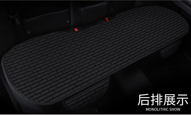 Car seat cover front/rear flax seat protect cushion automobile seat cushion protector pad car covers mat protect Black rear seat