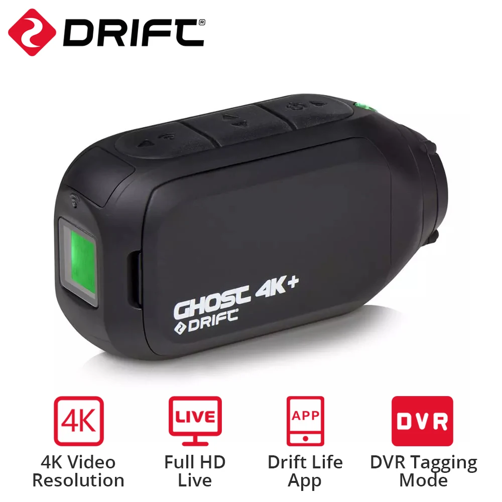 Спортивная камера для езды на мотоцикле и велосипеде Drift Ghost 4k + Plus HD с Wi Fi App Control