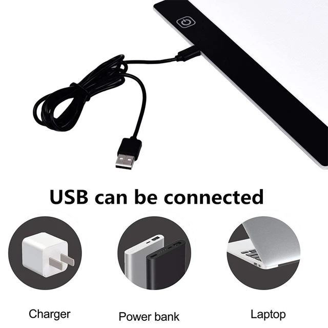 A2/A3/A4/A5 Ultra-Thin Portable LED Light Box Tracer USB Power Cable  Artcraft Tracing Light Pad for Drawing, Sketching - AliExpress