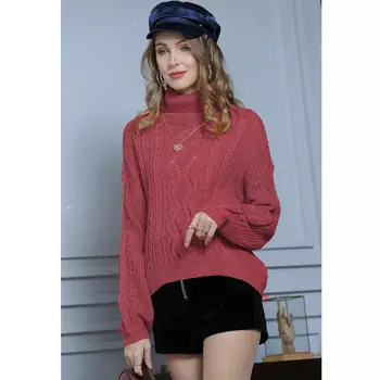 

High-collared sweater women short 2019 new women's clothing autumn and winter long-sleeved sweater with knitted undershirt women