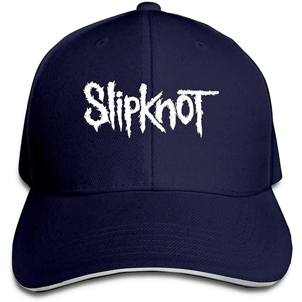Логотип Slipknot модная повседневная регулируемая бейсболка для мужчин и женщин черного цвета