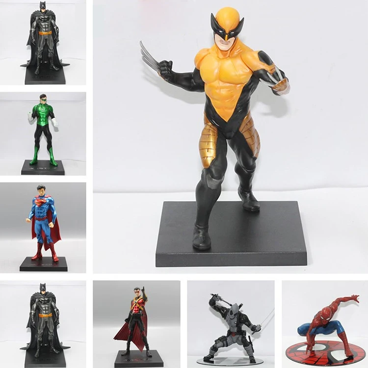 

15-18cm Avengers Captain America figure Marvel Green Lantern Shazam Superman Wolverine Studios PVC Action Figures toy figure
