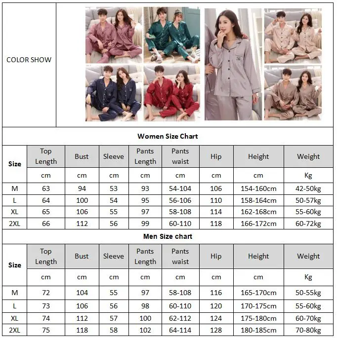 Luxury Pajama suit Satin Silk Pajamas Sets Couple Sleepwear Family Pijama Lover Night Suit Men & Women Casual Home Clothing black pajama pants