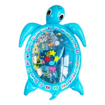 

Kids Inflatable Water Mat Environment Friendly PVC Turtles Pattern Pad Splash Pad Water Filled Cushion Baby Fitness Mat
