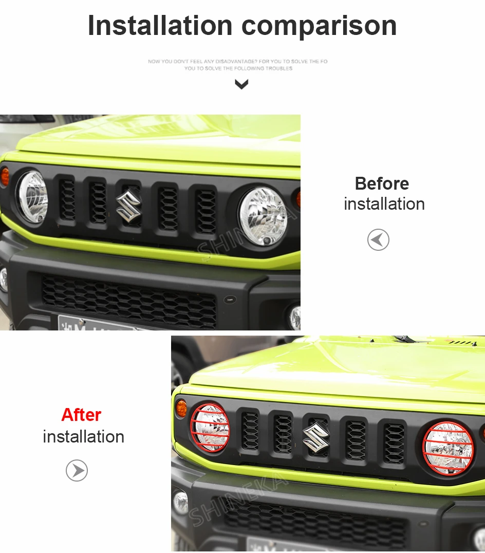 Колпаки для лампы SHINEKA для Suzuki Jimny+ украшение передней фары автомобиля защитная крышка аксессуары для Suzuki Jimny