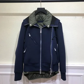 

Women Jacket Hooded Fake Two Pieces Quilted Casual Jacket