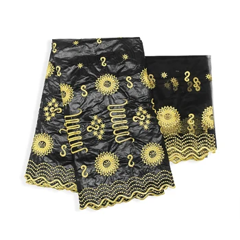 

new arrival bazin riche getzenr 2020 nouveau black african jacquard guinea brocade fabric latest basin riche getzner 5+2yard