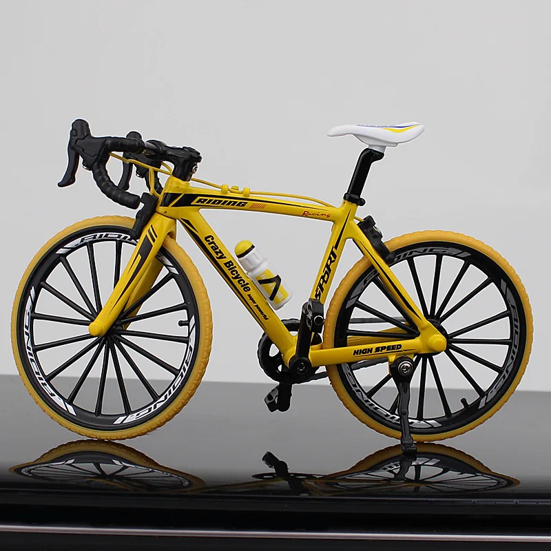 1:10 Diecast Bicycle Model Folding Mountain Bike Racing Simulation Alloy Bicycle Decoration Kids Toys Mini Bicycle Toy Boy Gift