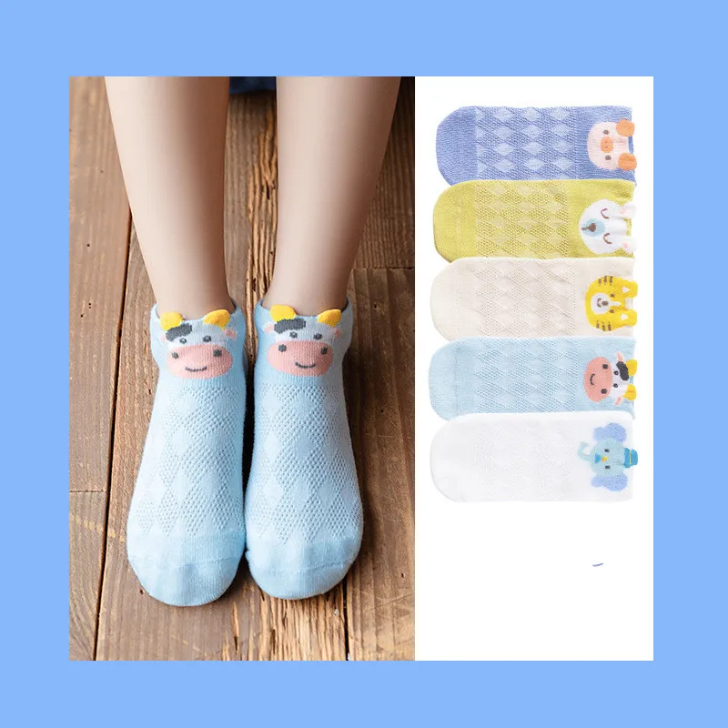 NEW Children's Socks Spring and Autumn Thin Mesh Socks Cute Cartoon Boys and Girls Baby Socks Children's Boat Socks Wholesale