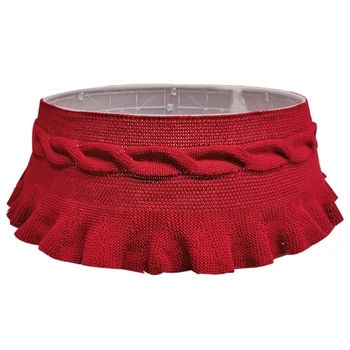 

30 Inch Christmas Tree Skirt Twist Pleated Base Collar Around Xmas New Year Party Home Decoration