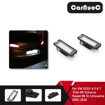 

2Pcs 12V Car LED Number License Plate Light Lamps For VW GOLF 4 5 6 7 Polo 6R 9N Scirocco Passat B6 3c CC Phaeton Accessories