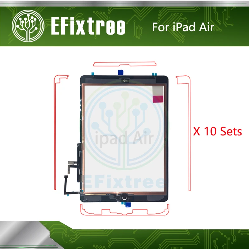 

10 PCS / Lot Adhesive Strip Sticker Paper Tape For Digitizer Panel Front Glass For iPad Air 5 2017 Touch Screen A1474 A1475