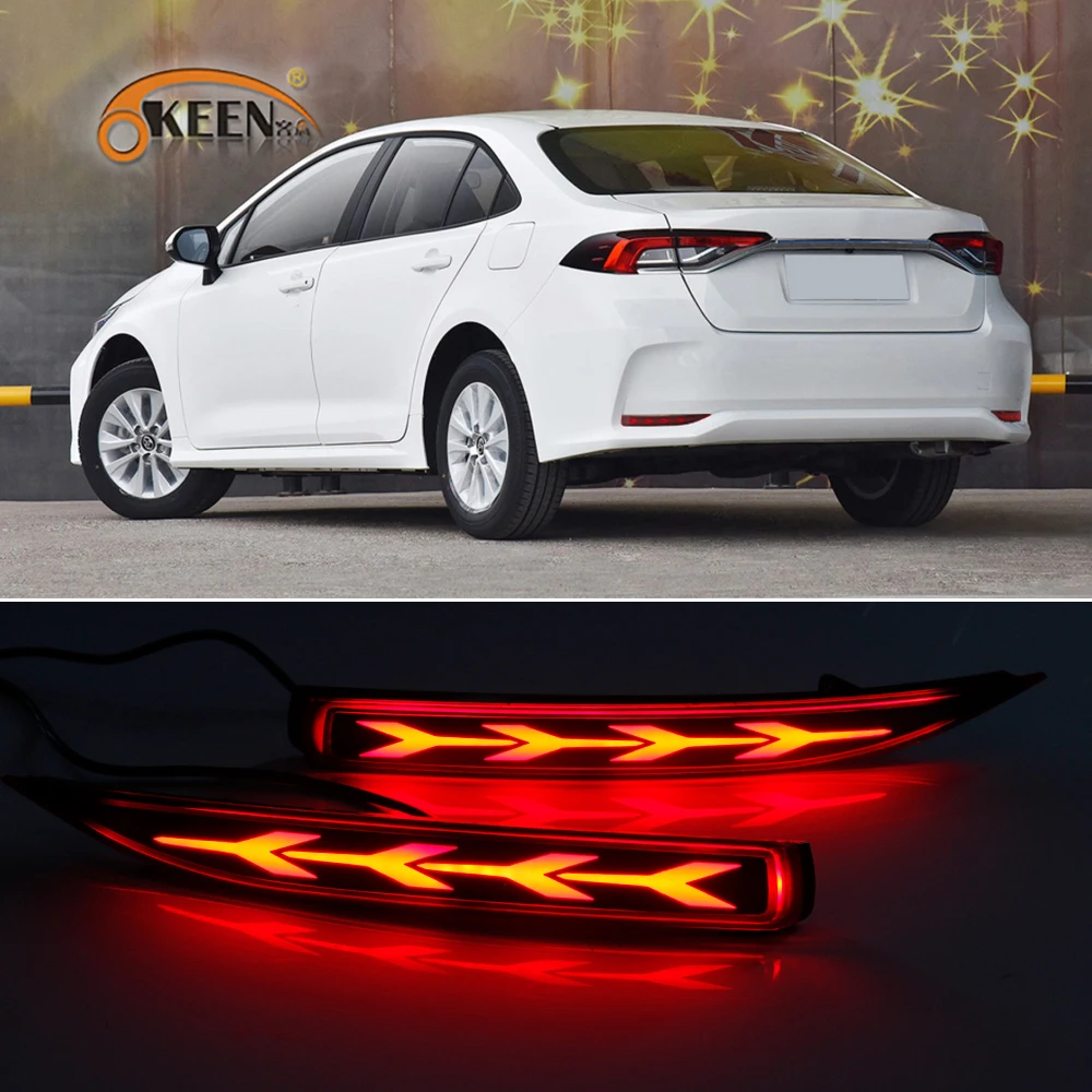 2 шт. для Toyota Corolla Altis 2019 2020 автомобильный Светодиодный отражатель заднего бампера