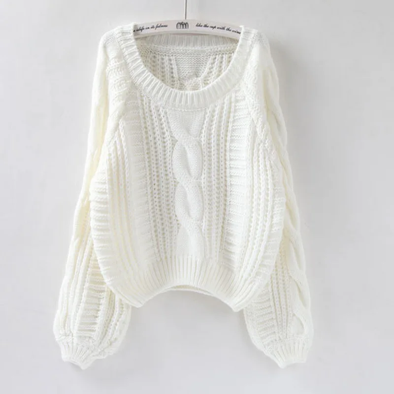 Women Pull O Neck Sweaters 2020 Sweater Women Sweater Jumper Candy Color Harajuku Chic Short Sweater Twisted Pull Girl