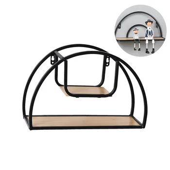 

Nordic Wrought Iron Semicircular Wall Shelf Storage Rack Jewelry Wall Decoration Home Decoration Accessories Simple