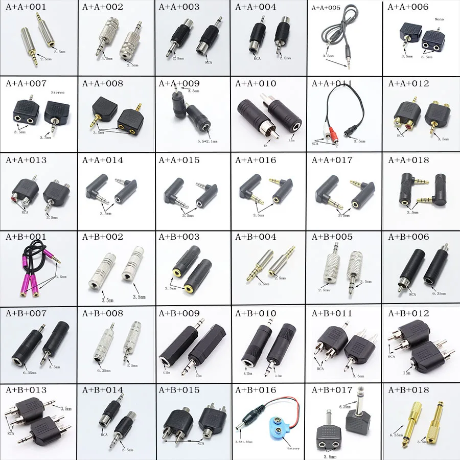 Ecyxun 1 шт. 2,5/3,5 мм аудио разъем Micro/Mini/type-C/USB 6,35/USB 2,0 RF BNC F головка jack 3,0*5,5/2,1*5,5/2,5/4,0/4,8 мм DC Мощность