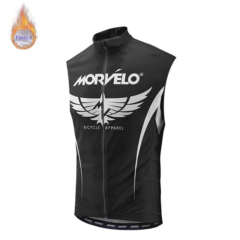 Morvelo 2019 зима термо флис без рукавов для мужчин Велоспорт Джерси велосипедная