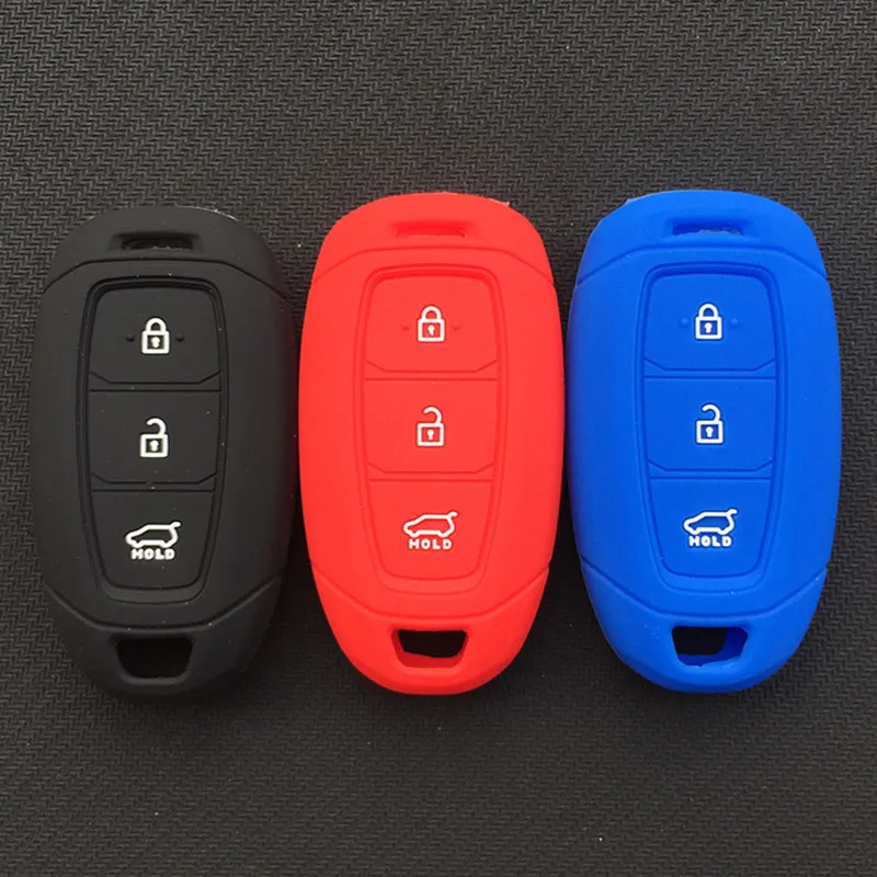 Premium Silicone Car Key Cover for Hyundai - 3-Button Protection Shell