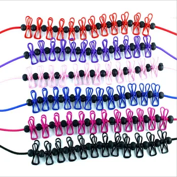 

185cm Portable Windproof Clothesline Hanger Drying Rack Clothes Hanging Rope Line Travel Clothespins With 12 Clips