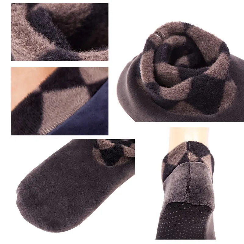 Новинка года; плотные зимние теплые носки для мужчин и женщин; нескользящие домашние повседневные мягкие бархатные Чулочные изделия; нескользящие носки для ног