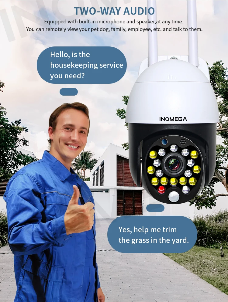 INQMEGA Cloud 2.4MP PTZ скоростная Купольная Wi-Fi камера для улицы с автоматическим отслеживанием ONVIF беспроводная камера для домашнего наблюдения ip-камера