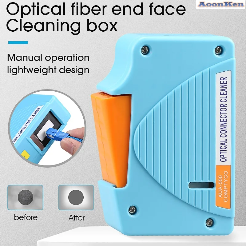 Fiber Conector Cleaning Cassette Optical Fiber Connector Cleaner 500 Times Cassette Cleaner Fiber Optic Cleaning Box cassette tape head cleaner demagnetizer kits audio deck household tape player cleaning products recorder cleaner fluids