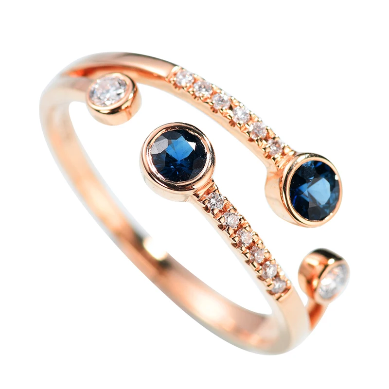 Rose Gold BAIHE Solid 14 K, желтое золото, 0.2ct, сертифицированное безупречное подлинное натуральное обручальное женское классическое ювелирное Подарочное кольцо - Цвет камня: Rose Gold