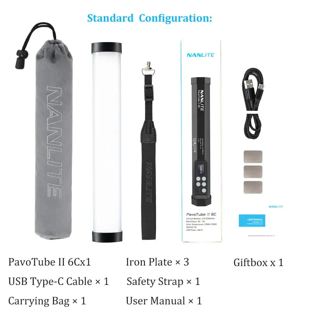 Tubo de Luz Nanlite Pavotube Rgb Suave Portátil Handheld Fotografia Iluminação Vara Cct Modo Fotos Vídeo Nanguang ii 6c Led - Image 5