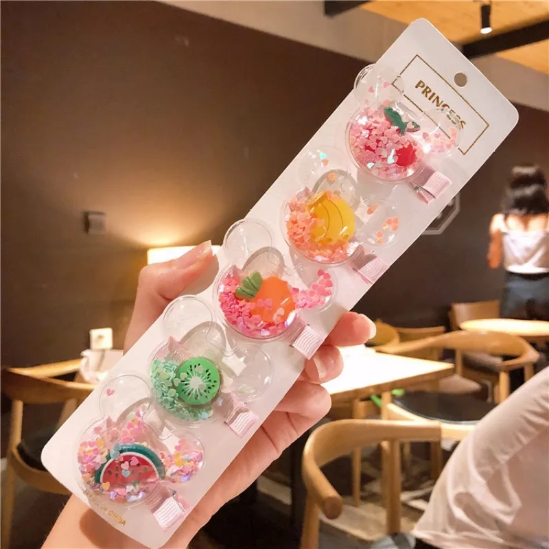 

Waterproof Jelly Bows PVC Hair Bows for Girls with Clips Fruit Sequins Hairpins Transparent Headwear Fashion Hair Accessories