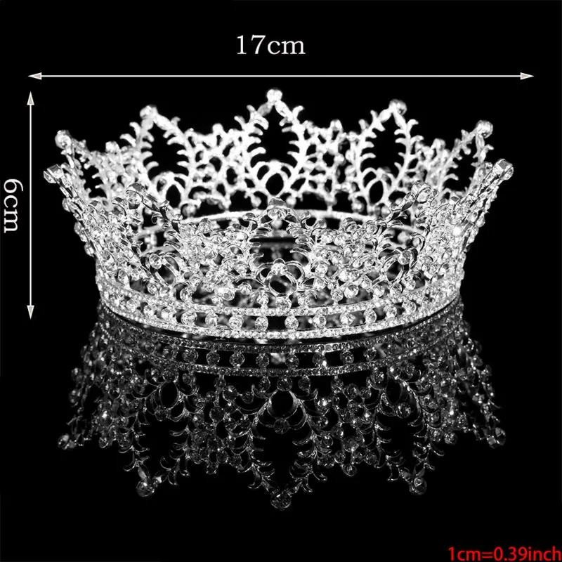 Винтажная с кристаллами хрусталя корона для невесты Bling тиара с боковым гребнем Silve