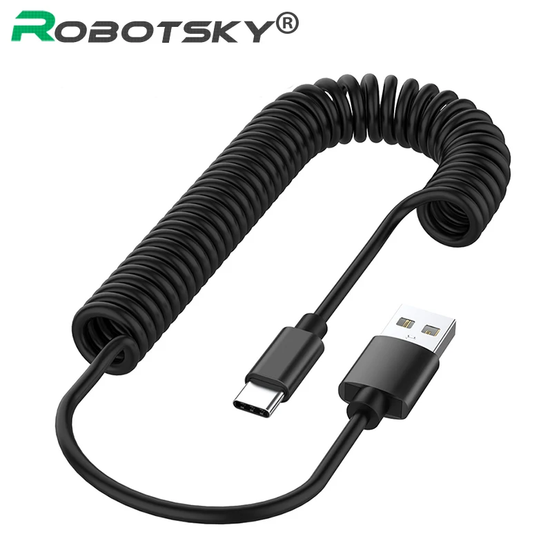 Robotsky 2.4A Spring USB Type C usb-c Fast Charging Data Cable Sync Charger For XiaoMi Huawei Letv Smart phone | Мобильные телефоны