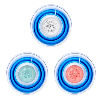 

Mini Washing Machine Automatic Household Dehydrated Underwear Foldable Rotating Ultrasonic Turbines Washer Laundry Clothes Clean