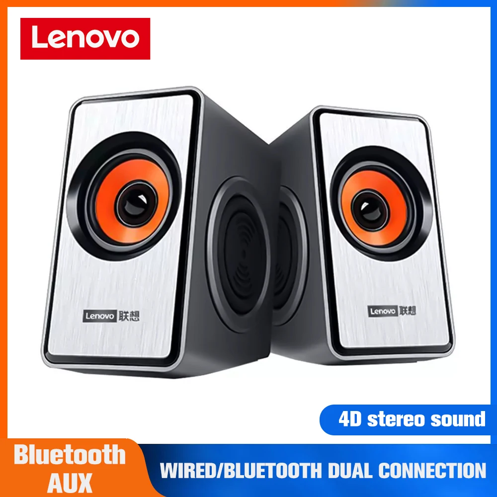Lenovo-altavoz amplificador M550 para ordenador, dispositivo de Audio con cable USB, para escritorio, Notebook, Multimedia, teléfono móvil