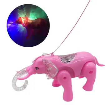

Funny Electric Walking Flashing LED Elephant Animal Toy with Music Leash Kid Toy