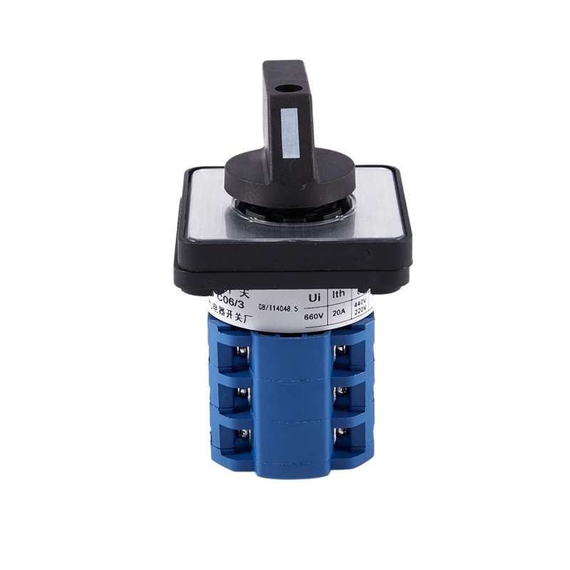 

Square Panel Mounting 2-Position 3-Phase Rotary Changeover Switch CA10