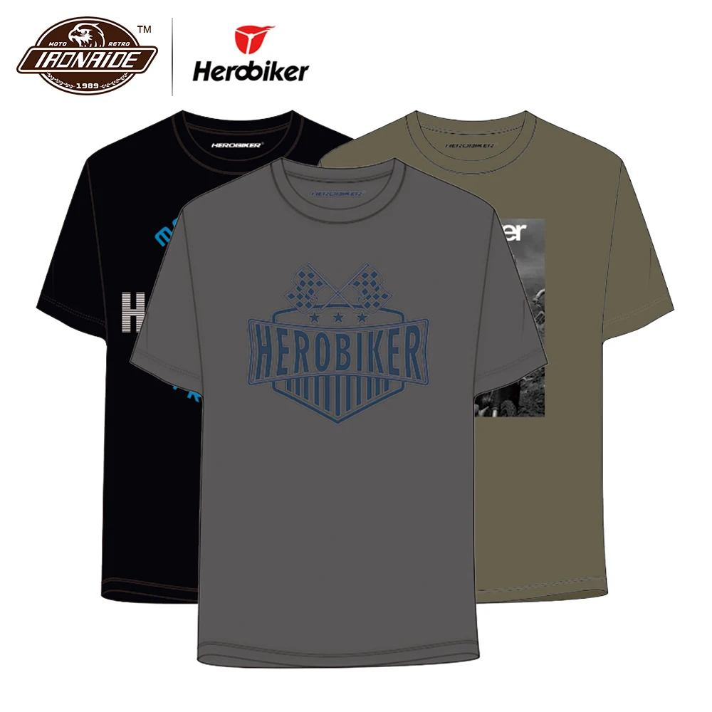 Мужская футболка для мотогонок HEROBIKER короткая мотокросса модная быстросохнущая