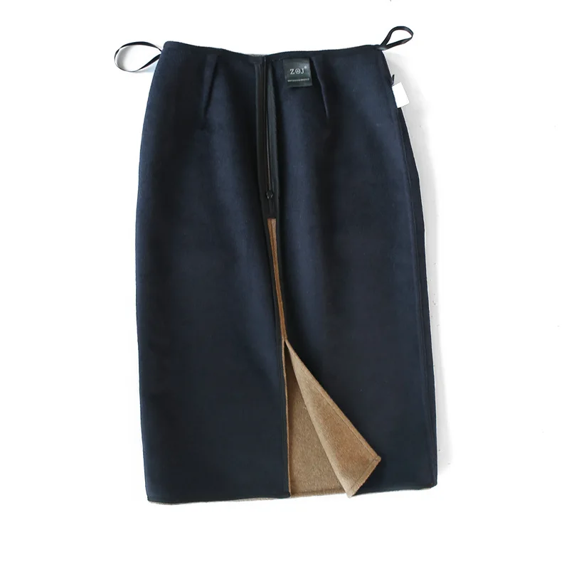 Mozuleva 2020 Autumn and Winter Double-Sided Two-Tone Double-Faced Woolen Goods Skirt Womens 2020 Spring Woolen Overskirt