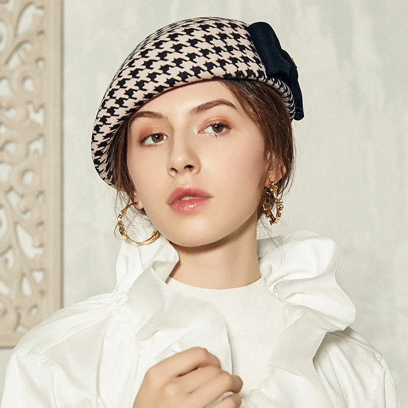 Sedancasesa Беретная шапка женская шляпа британская французская леди Cap Bow Boina Feminino австралийские шерстяные фетровые шляпы для девочек Береты