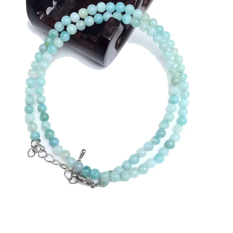 Elegant Multi-Stone Beaded Necklace with Amazonite, Agate, Alabaster, and Lava Stones