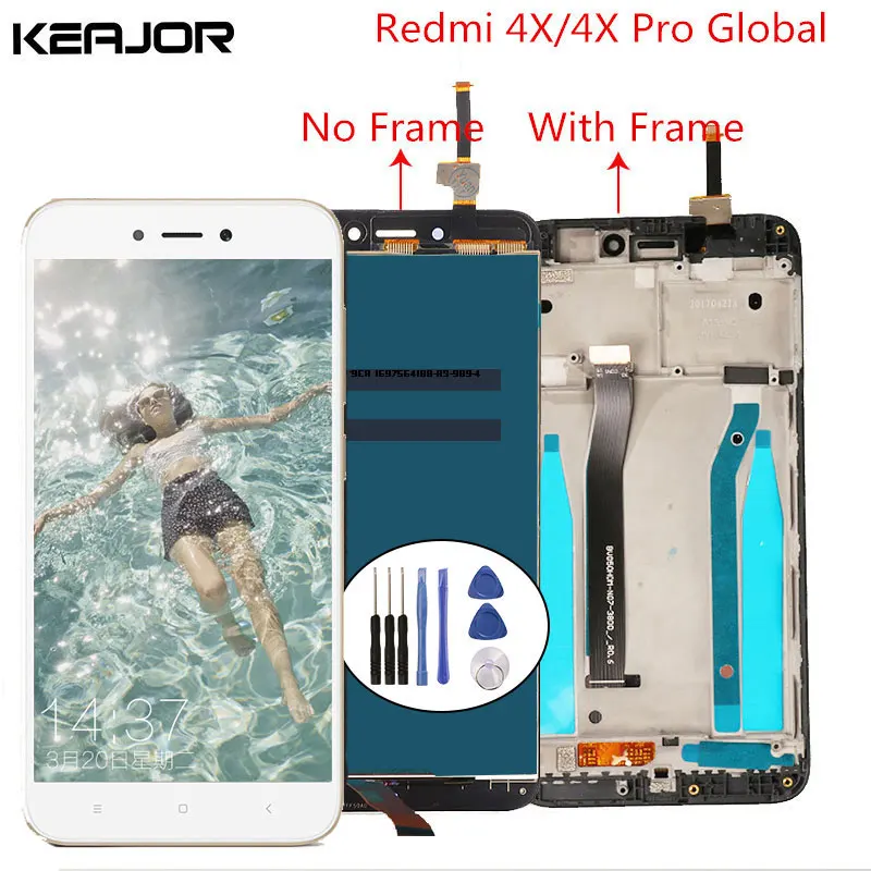ЖК экран для Xiaomi Redmi 4X дисплей + сенсорный с рамкой дигитайзер замены Pro 5 0''|lcd