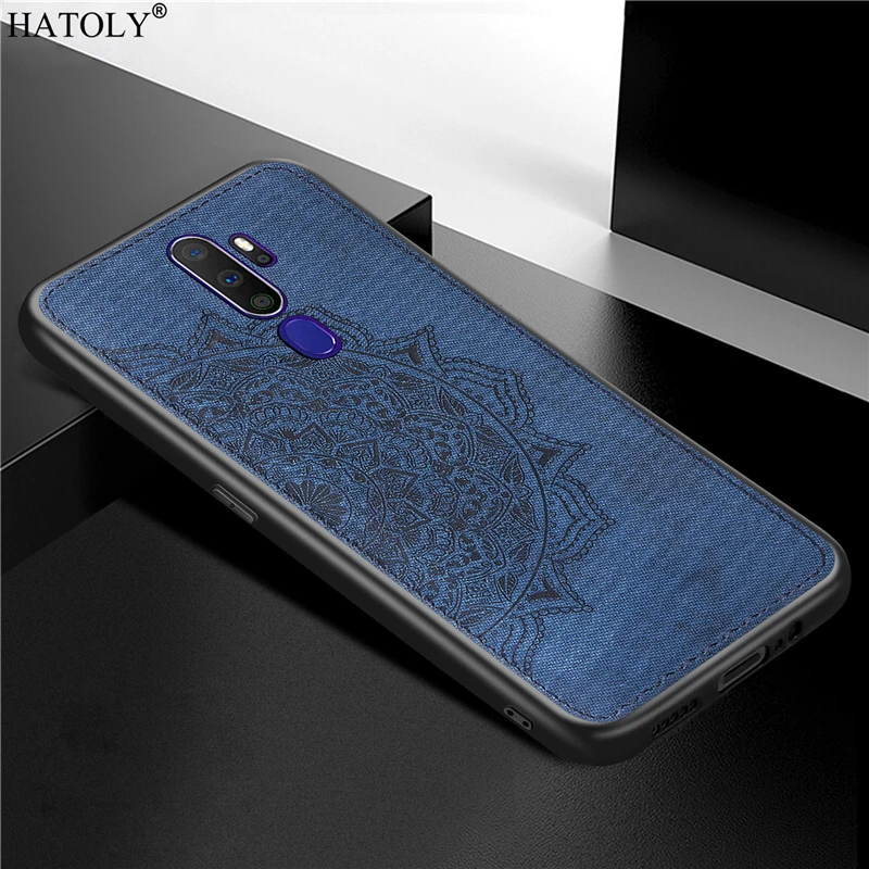 Для Oppo A9 2020 чехол A5 роскошный ТПУ бампер рамка ткань жесткий для телефона задняя